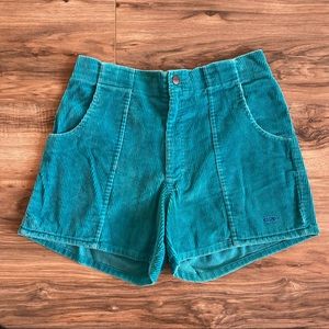 80s Vintage Teal Corduroy Shorts